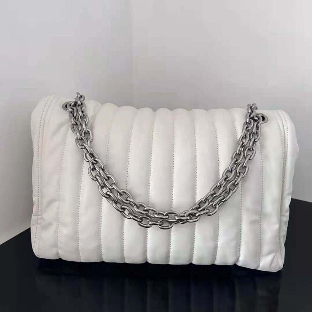 Balenciaga Women Monaco Medium Chain Bag Quilted in off White - image 5