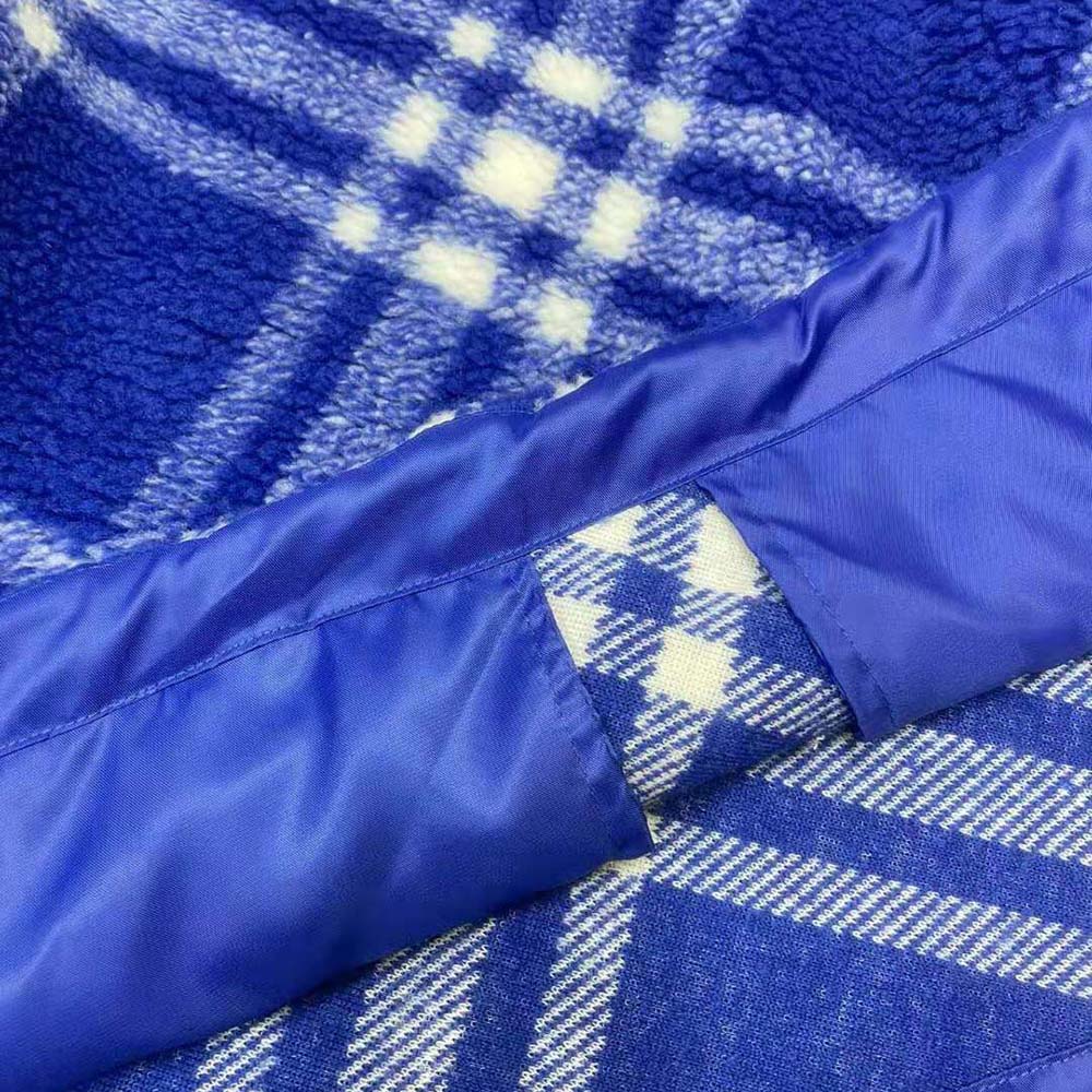 Burberry Women Check Fleece Hoodie-Blue - image 8