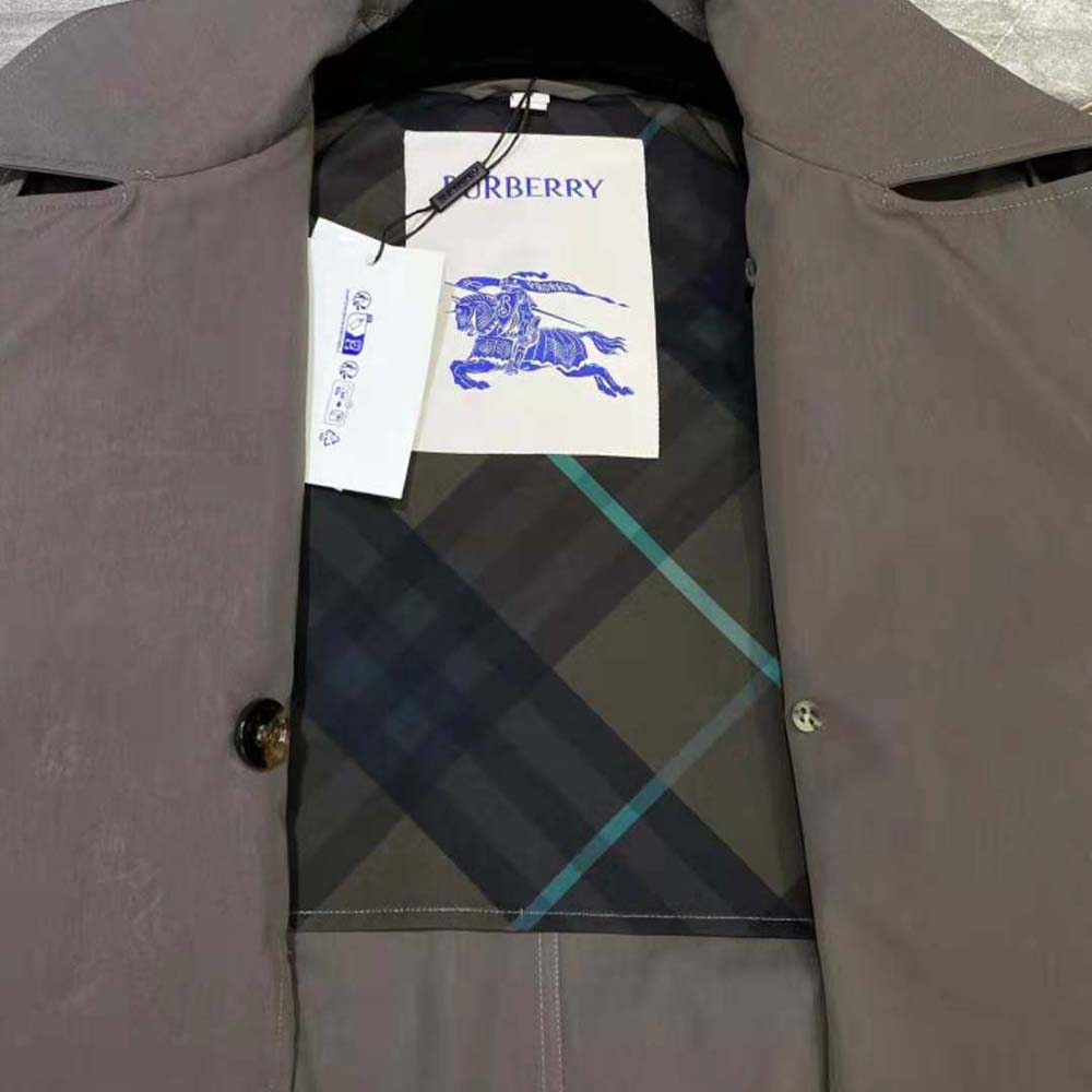 Burberry Men Long Castleford Trench Coat-Green - image 10