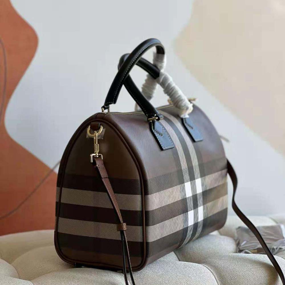 Burberry Women Check Medium Bowling Bag-Black - image 4