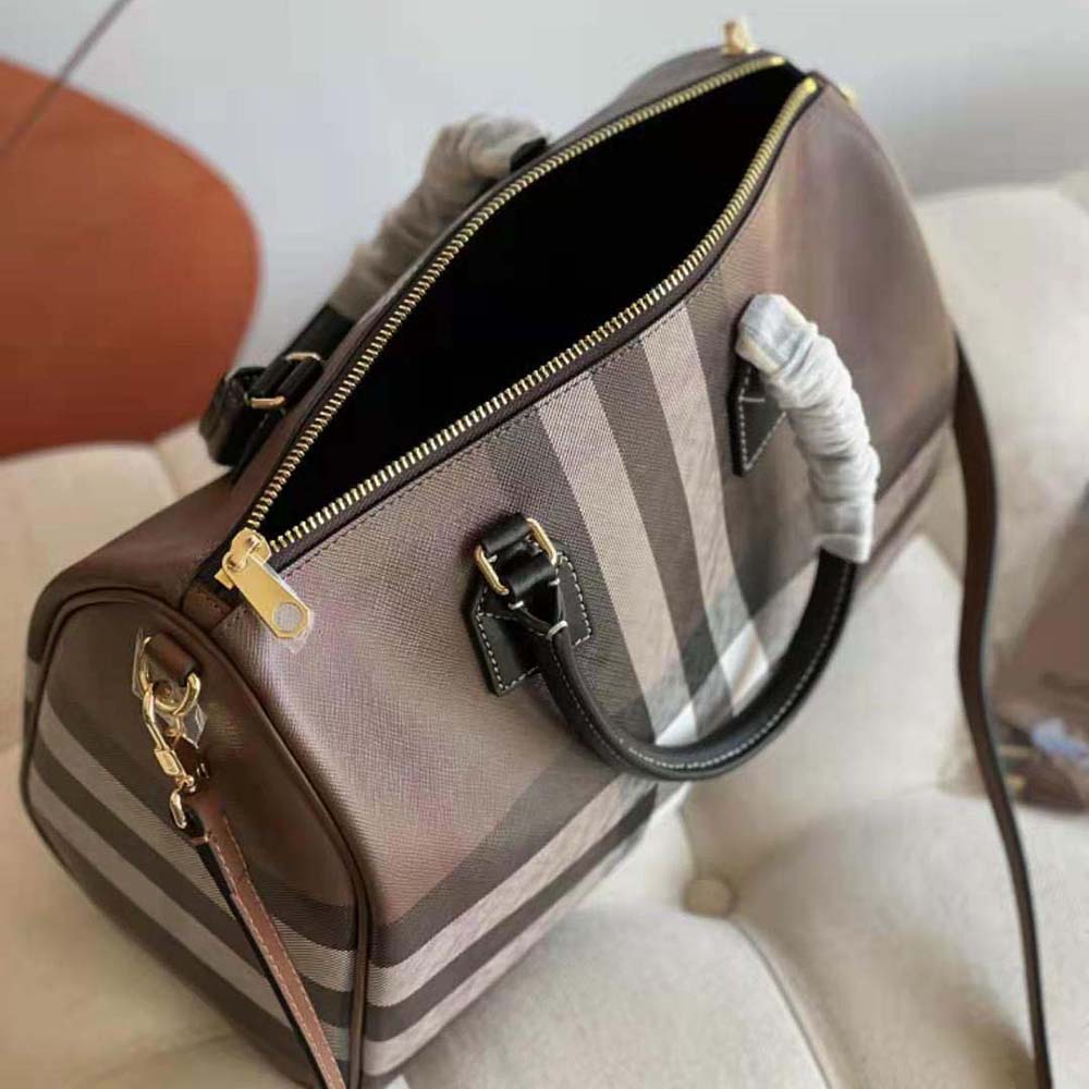 Burberry Women Check Medium Bowling Bag-Black - image 8