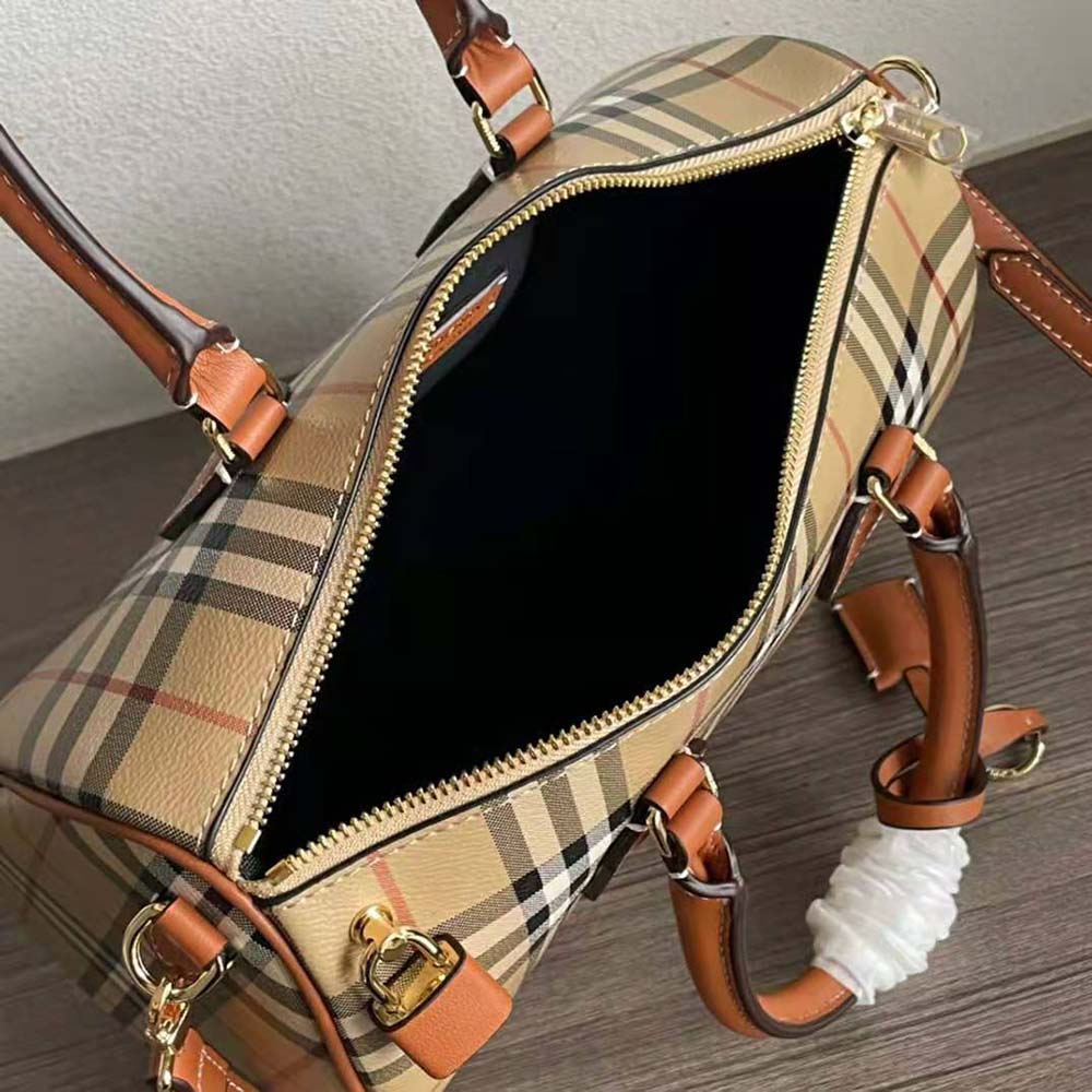 Burberry Women Check Medium Bowling Bag-Brown - image 7