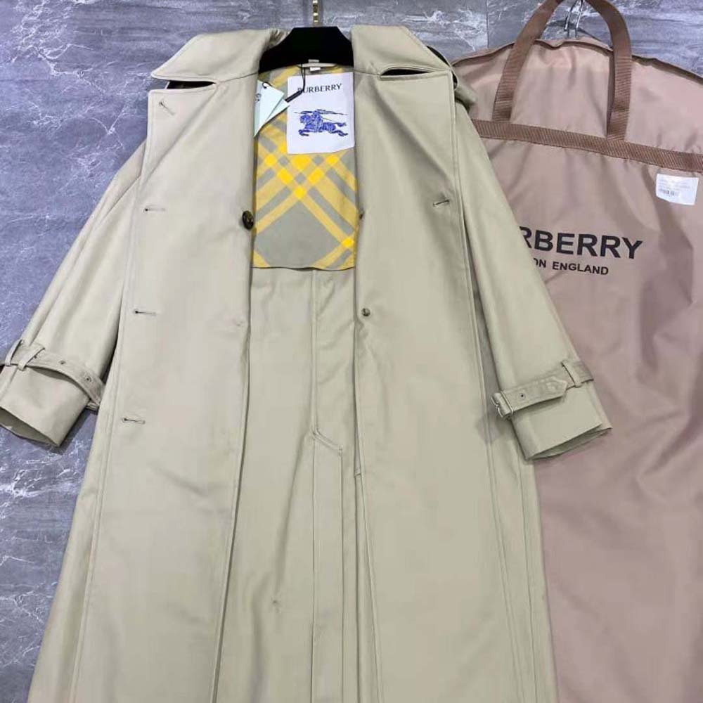 Burberry Men Long Castleford Trench Coat-Beige - image 6