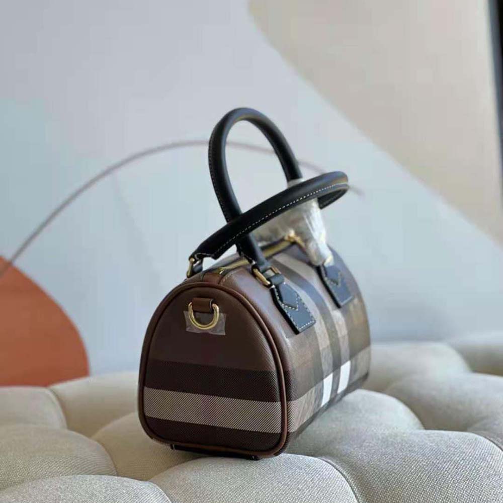 Burberry Women Mini Check Bowling Bag-Black - image 4