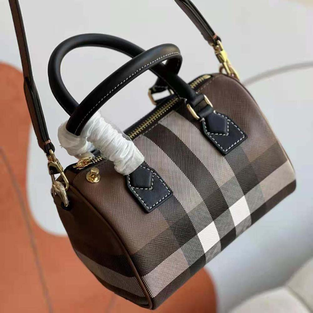 Burberry Women Mini Check Bowling Bag-Black - image 7