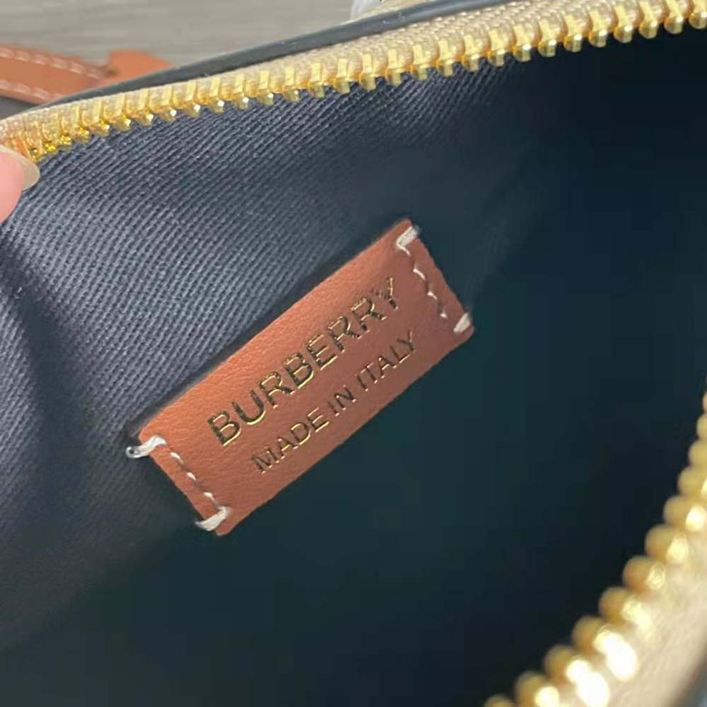 Burberry Women Mini Check Bowling Bag-Brown - image 10