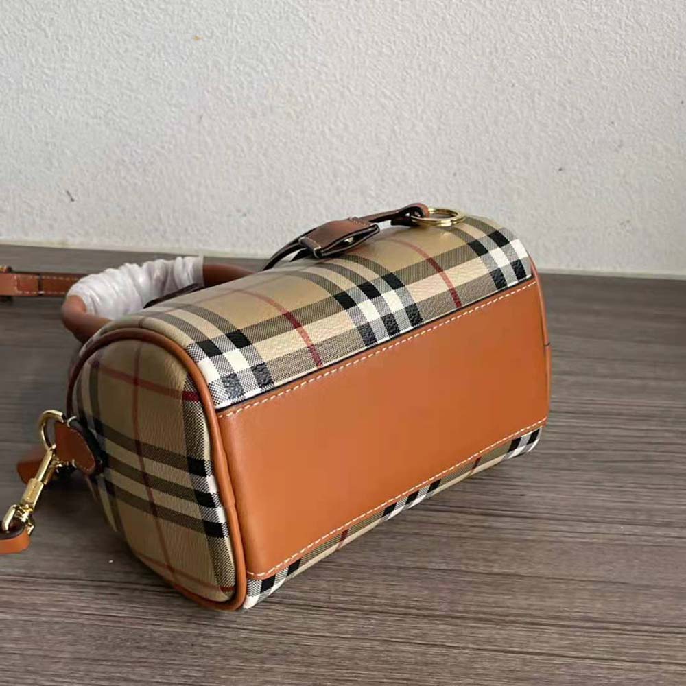 Burberry Women Mini Check Bowling Bag-Brown - image 6