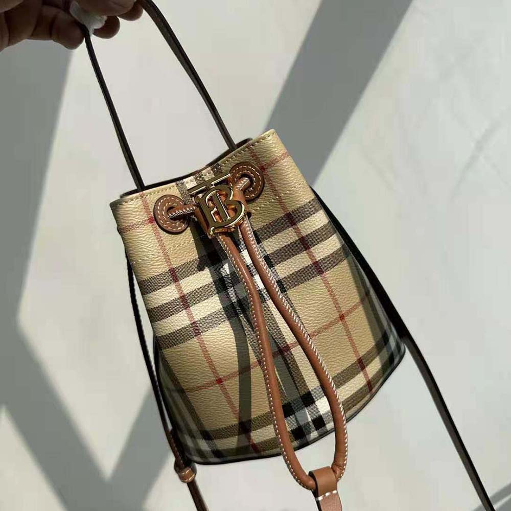 Burberry Women Mini TB Bucket Bag-Brown - image 7
