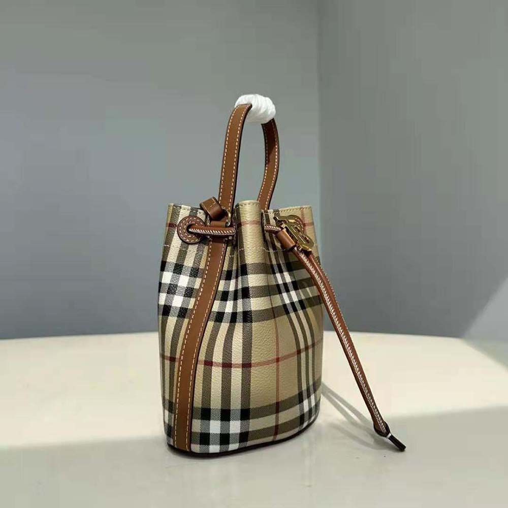 Burberry Women Mini TB Bucket Bag-Brown - image 4