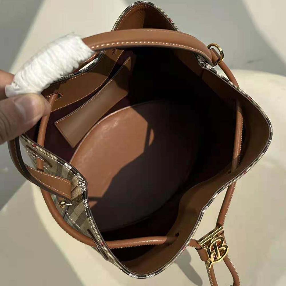 Burberry Women Small TB Bucket Bag-Brown - image 10