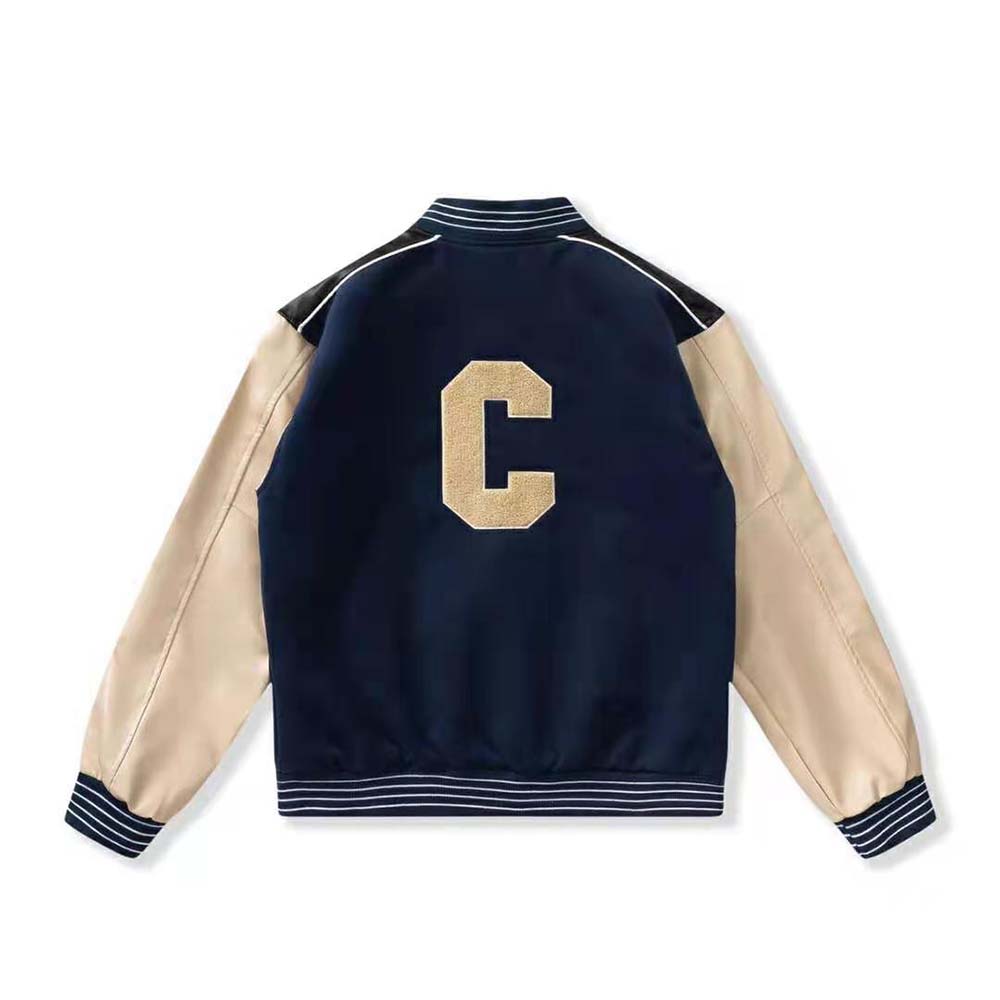 Side profile showing silhouette of Celine Women Classic Teddy Jacket in gray