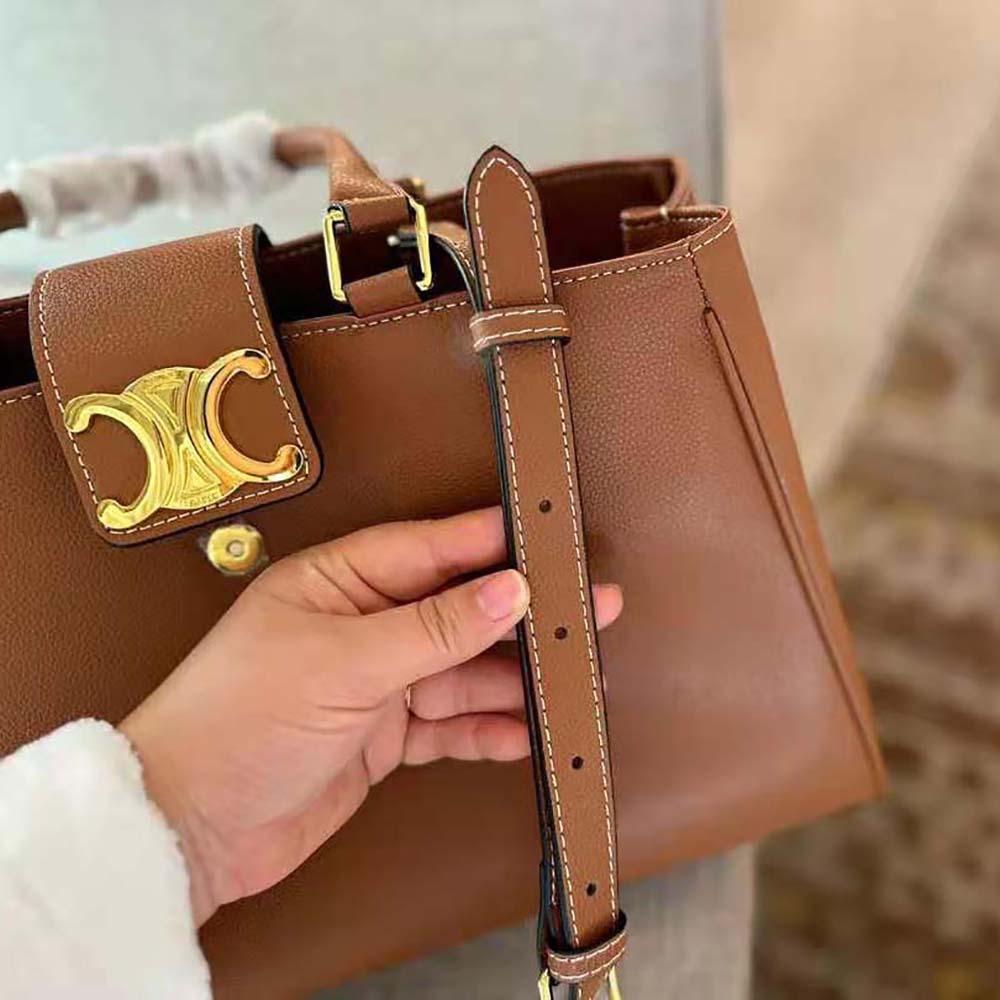 Celine Women Medium Appoline Bag in Supple Calfskin-Brown - image 4