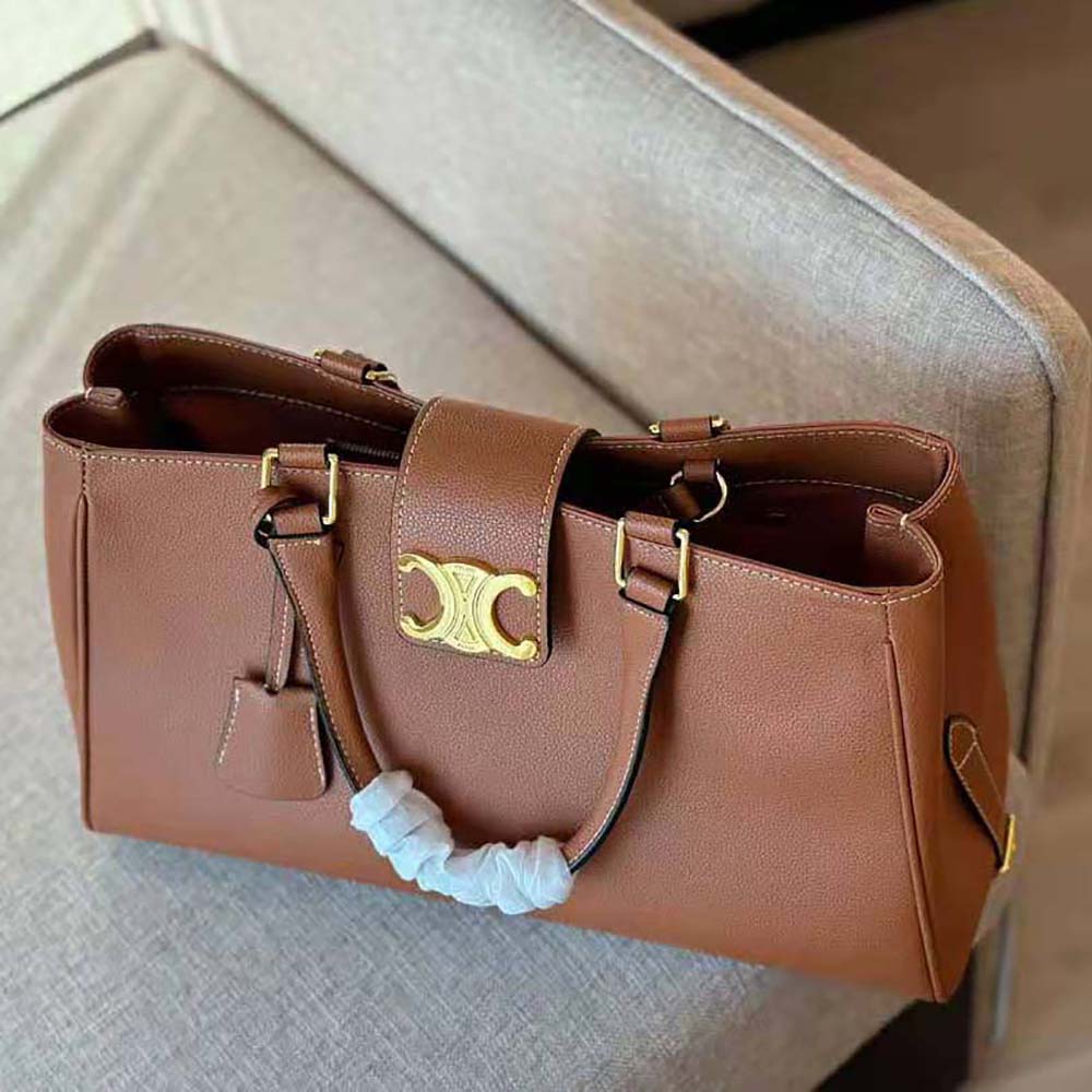 Side angle showing structured silhouette of Celine Women Medium Appoline Bag
