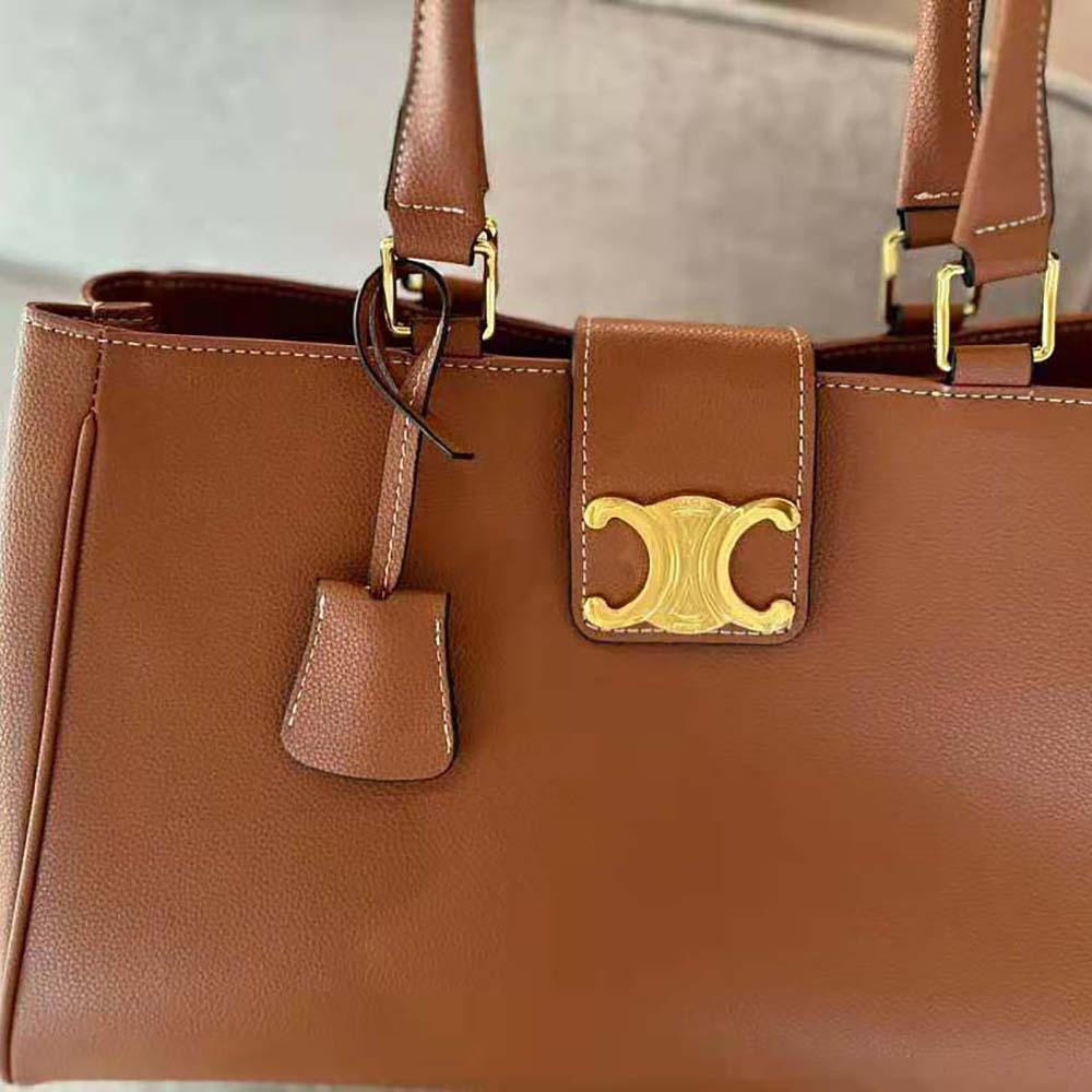 Celine Women Medium Appoline Bag in Supple Calfskin-Brown - image 8