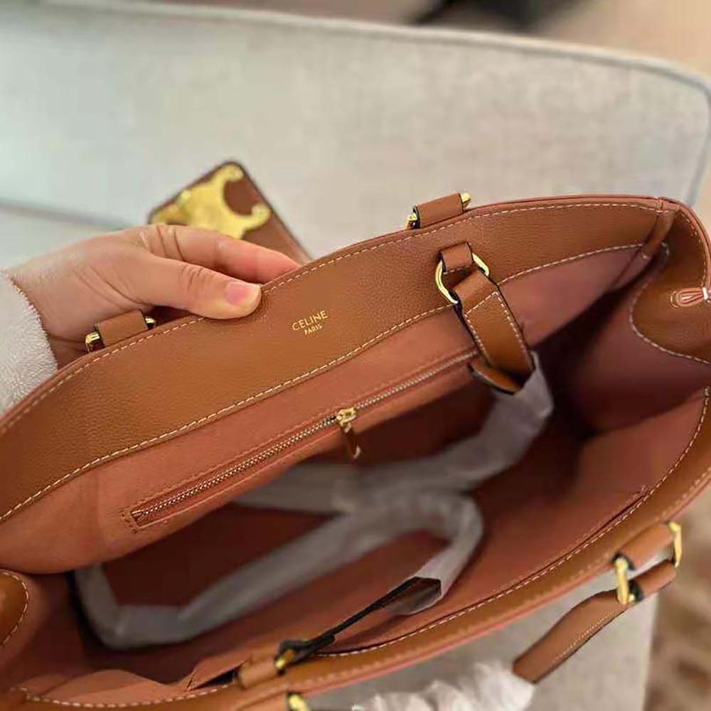Celine Women Medium Appoline Bag in Supple Calfskin-Brown - image 9