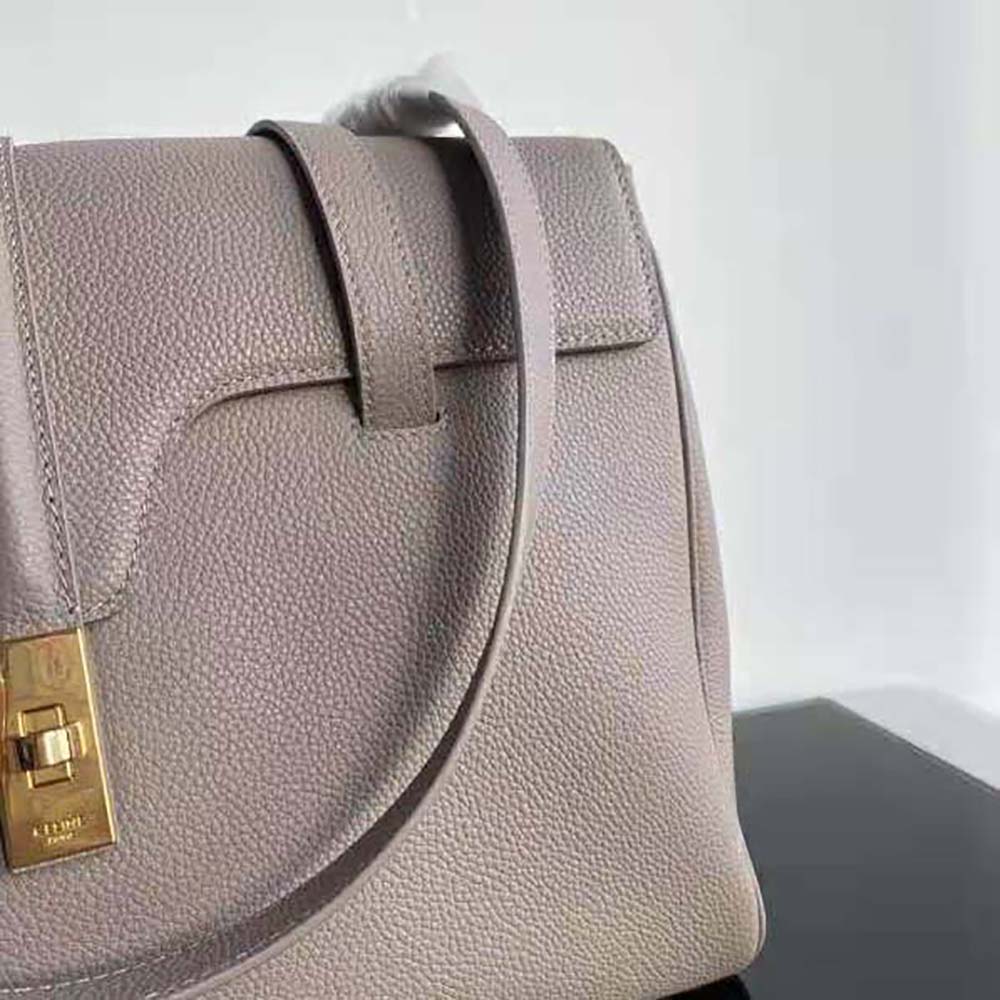 Celine Women Medium Soft 16 Bag in Supple Grained Calfskin-Gray - image 6