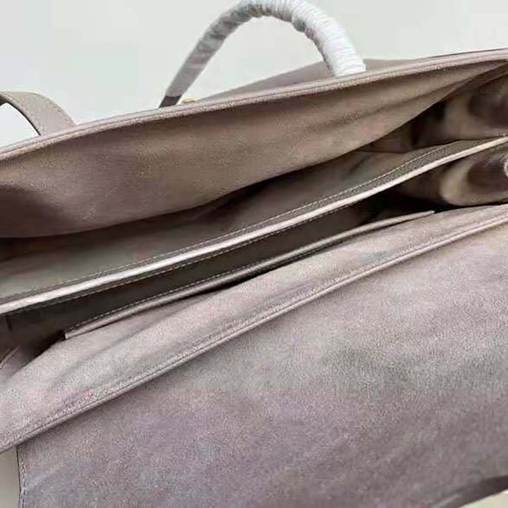 Celine Women Medium Soft 16 Bag in Supple Grained Calfskin-Gray - image 7