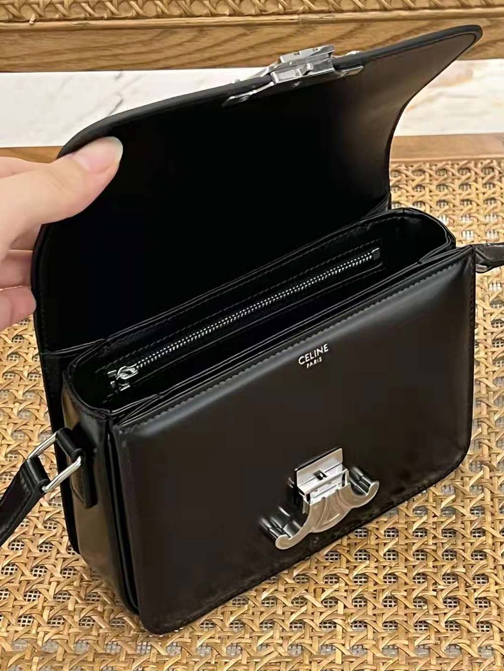 Celine Women Teen Triomphe Bag in Shiny Calfskin - image 6