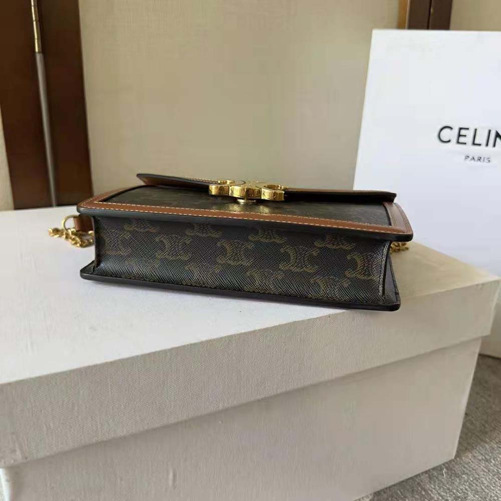 Celine Women Wallet on Chain Margo in Triomphe Canvas and Calfskin - image 6