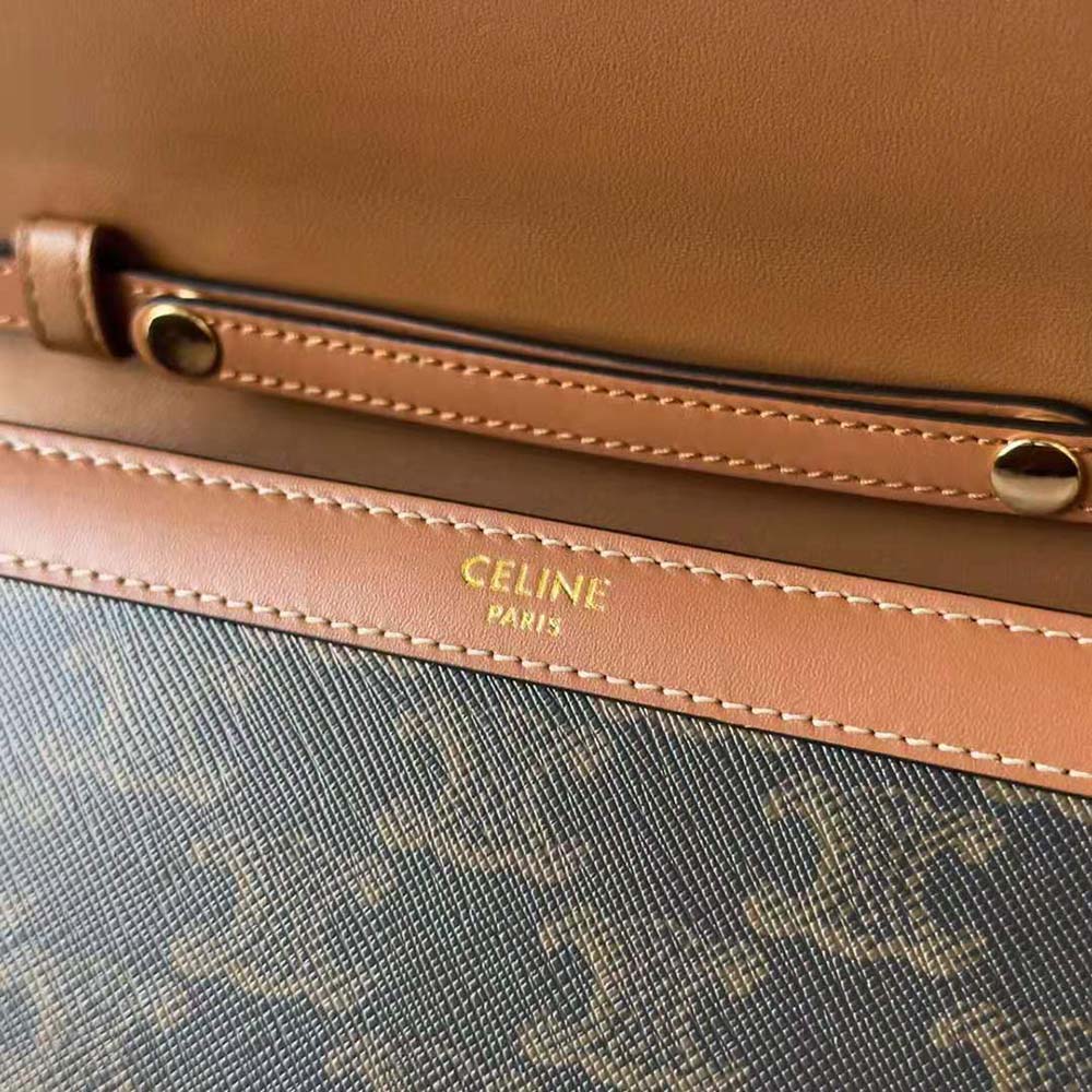 Celine Women Wallet on Chain Margo in Triomphe Canvas and Calfskin - image 8
