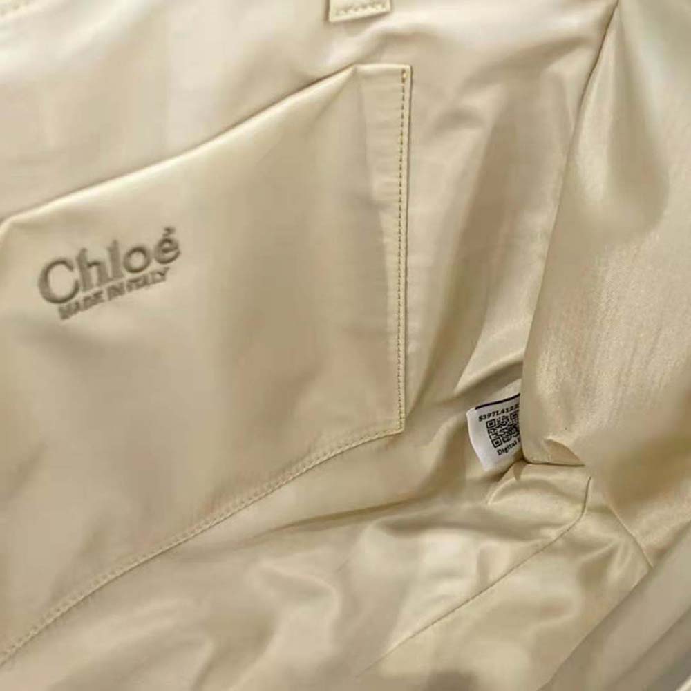 Chloe Women Large Woody Tote Bag-White - image 9