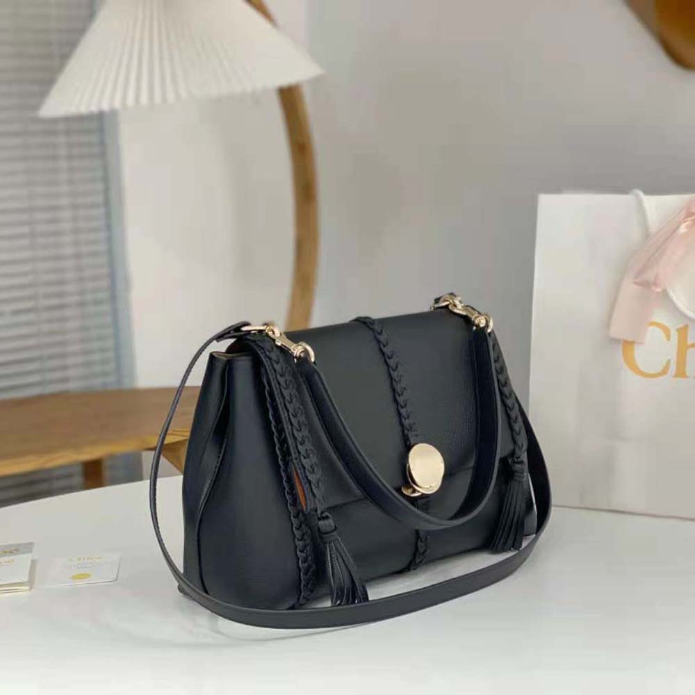 Chloe Women Penelope Medium Soft Shoulder Bag-Black - image 4