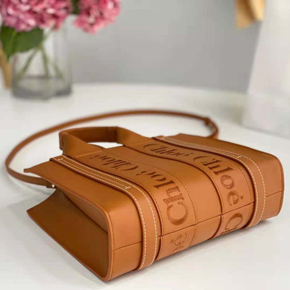 Chloe Women Small Woody Tote Bag-Brown - image 4