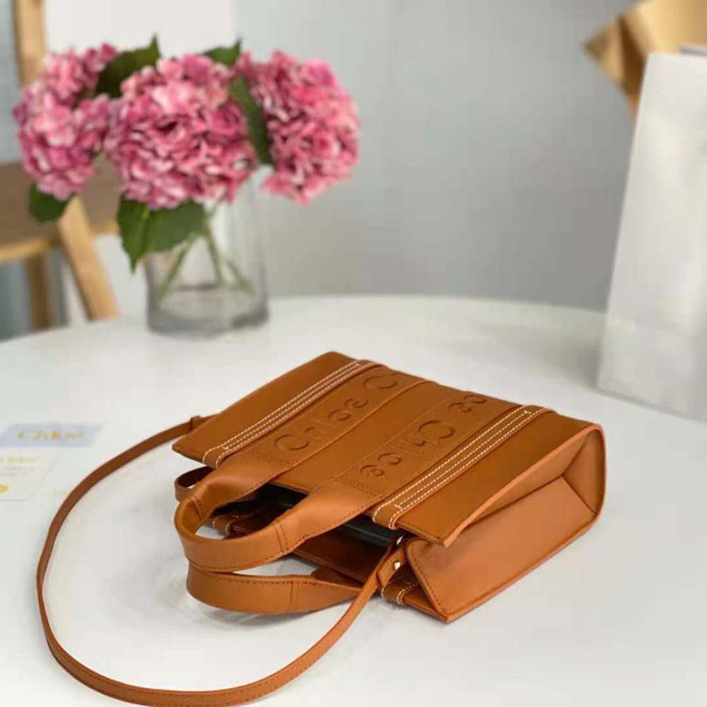 Chloe Women Small Woody Tote Bag-Brown - image 5