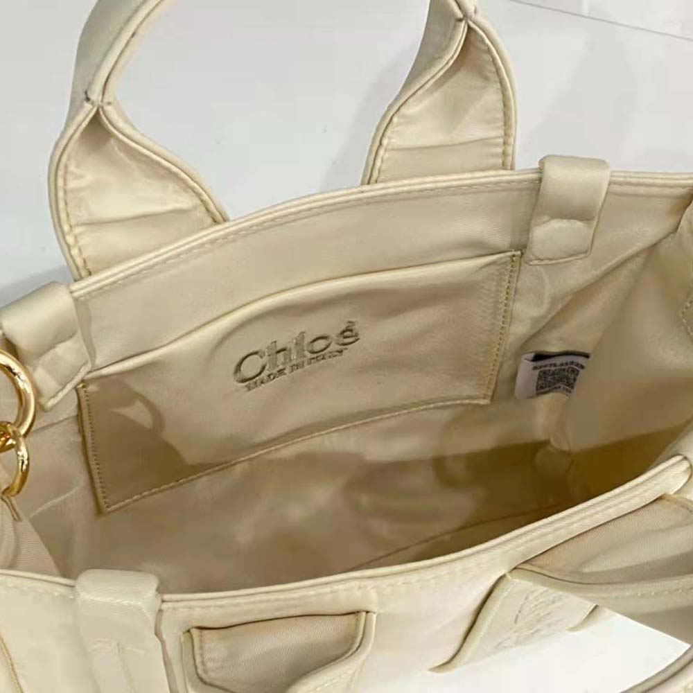 Chloe Women Small Woody Tote Bag-White - image 6