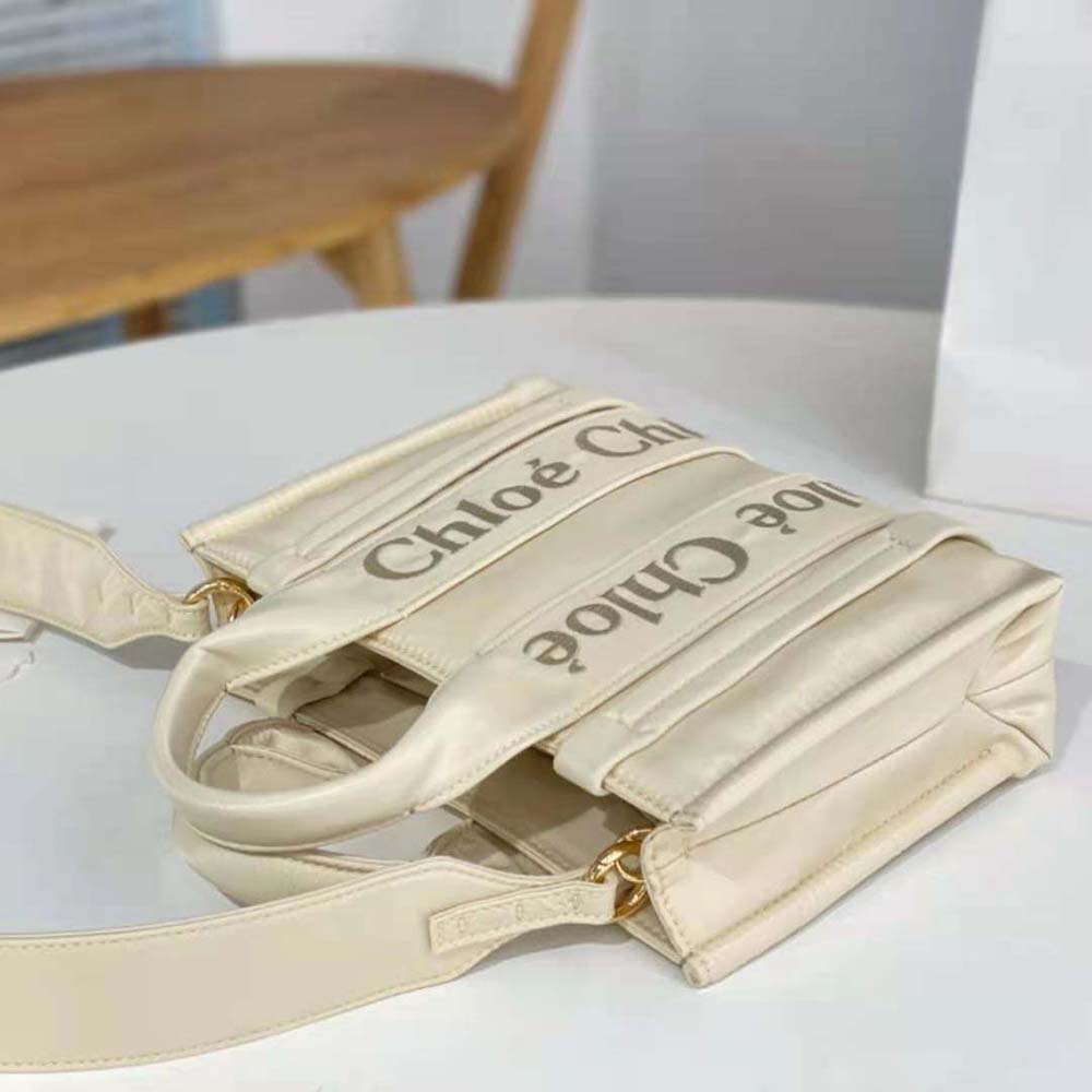 Chloe Women Small Woody Tote Bag-White - image 5