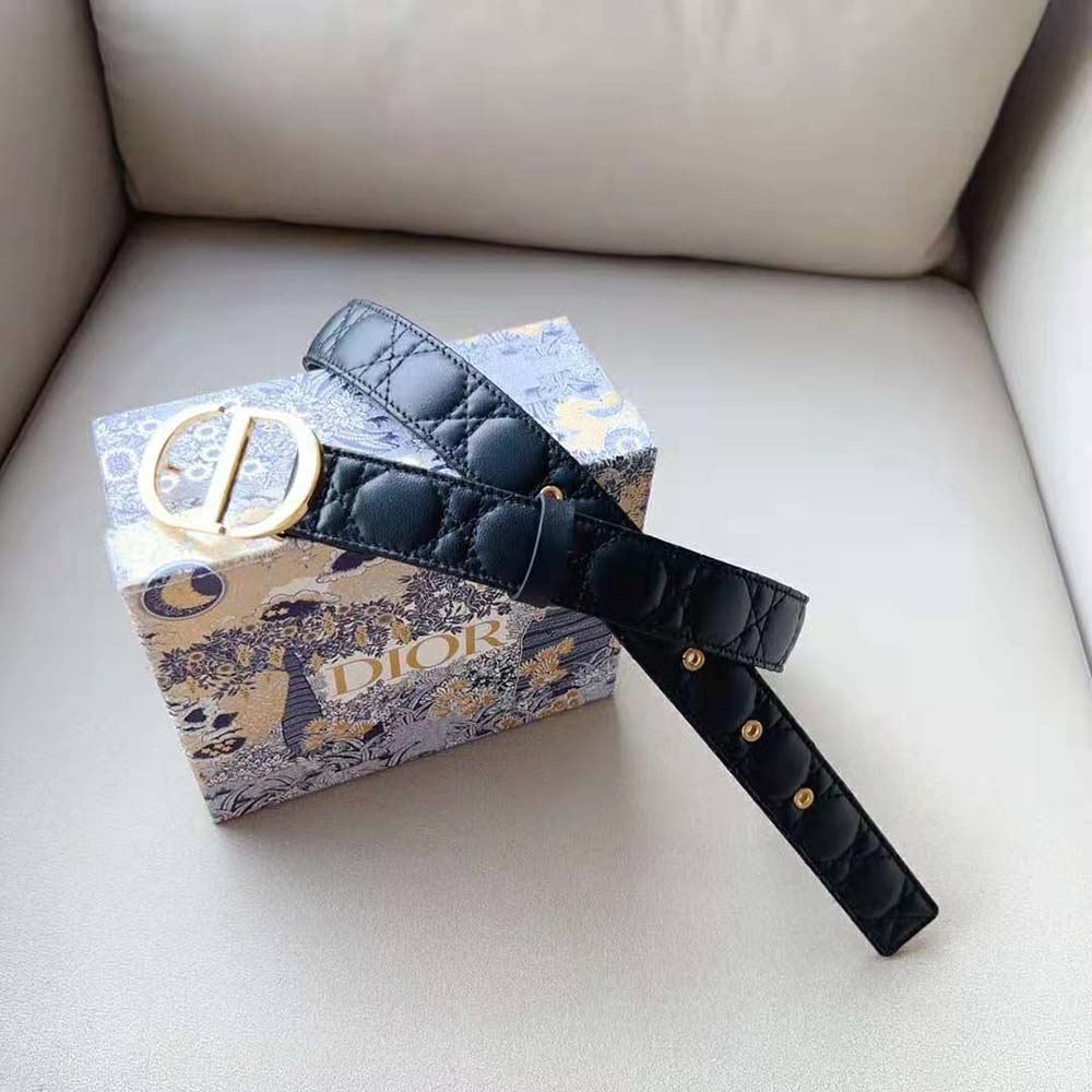 Dior Women 30 Montaigne Belt Black Cannage Calfskin 30 MM - image 7