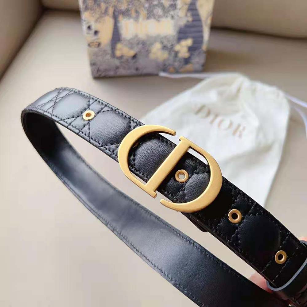 Dior Women 30 Montaigne Belt Black Cannage Calfskin 30 MM - image 6