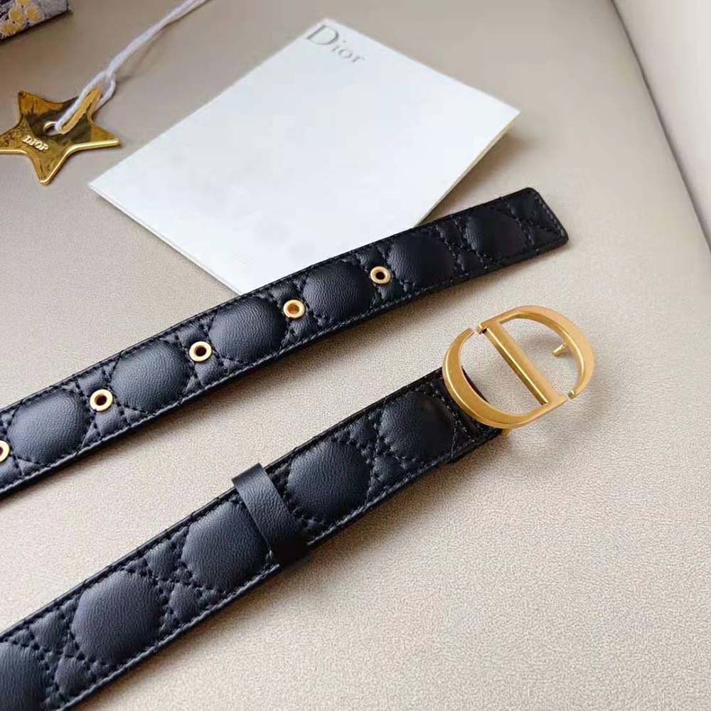 Dior Women 30 Montaigne Belt Black Cannage Calfskin 30 MM - image 5