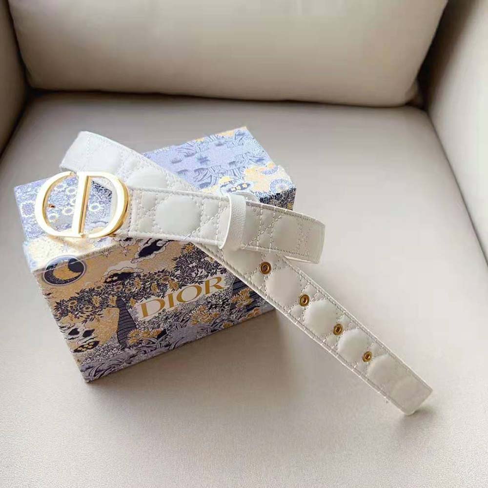 Dior Women 30 Montaigne Belt Latte Cannage Calfskin 30 MM - image 5
