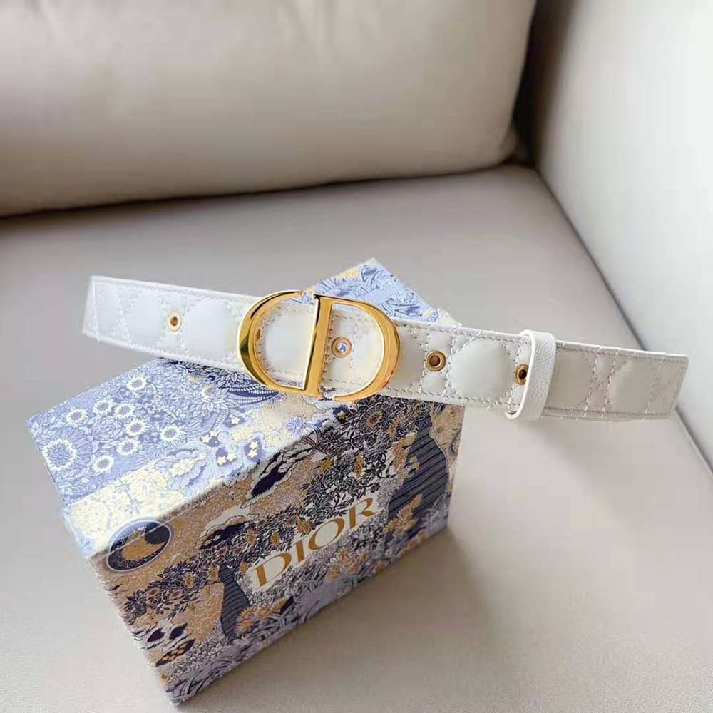 Dior Women 30 Montaigne Belt Latte Cannage Calfskin 30 MM - image 4