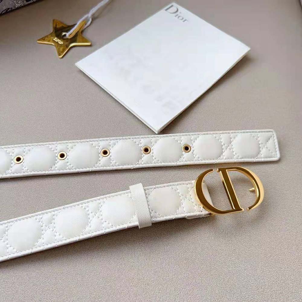 Dior Women 30 Montaigne Belt Latte Cannage Calfskin 30 MM - image 8