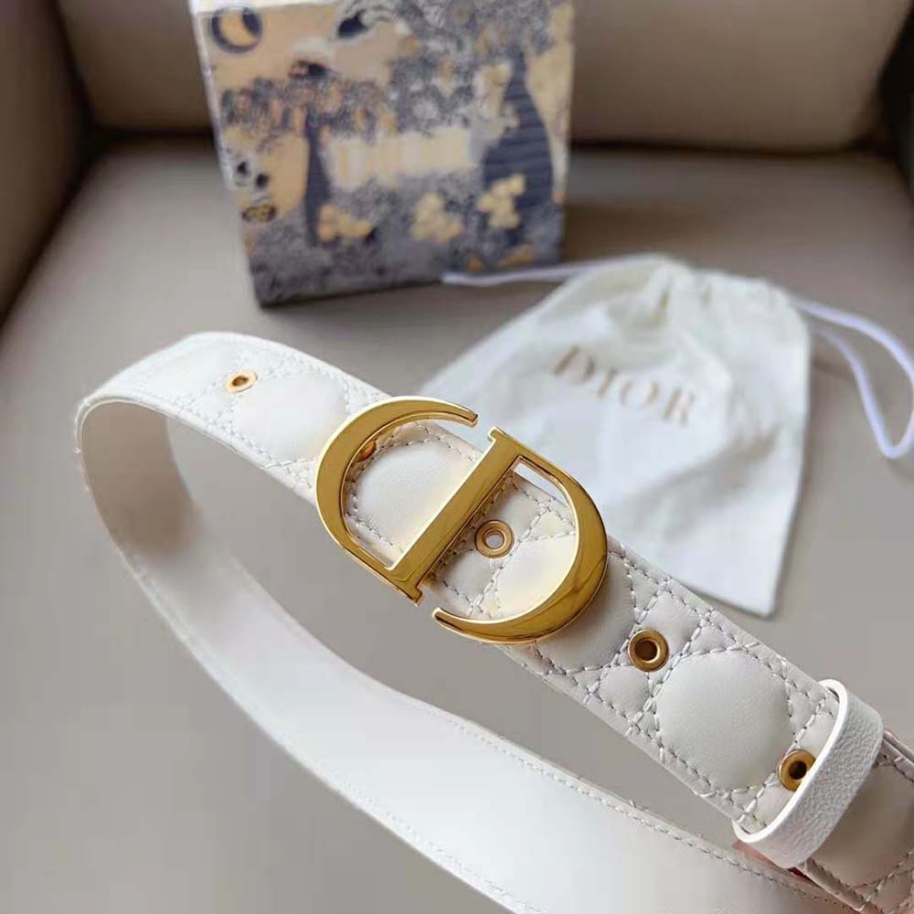 Dior Women 30 Montaigne Belt Latte Cannage Calfskin 30 MM - image 7