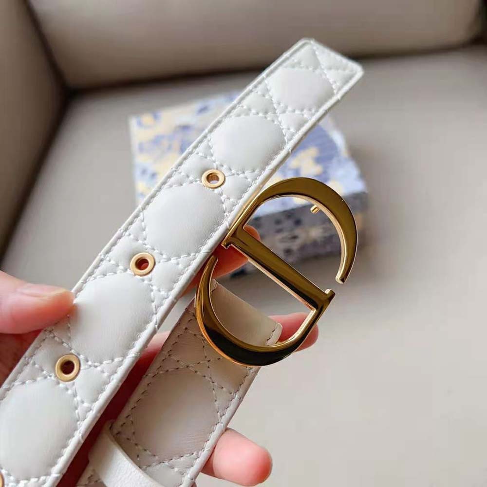 Dior Women 30 Montaigne Belt Latte Cannage Calfskin 30 MM - image 6