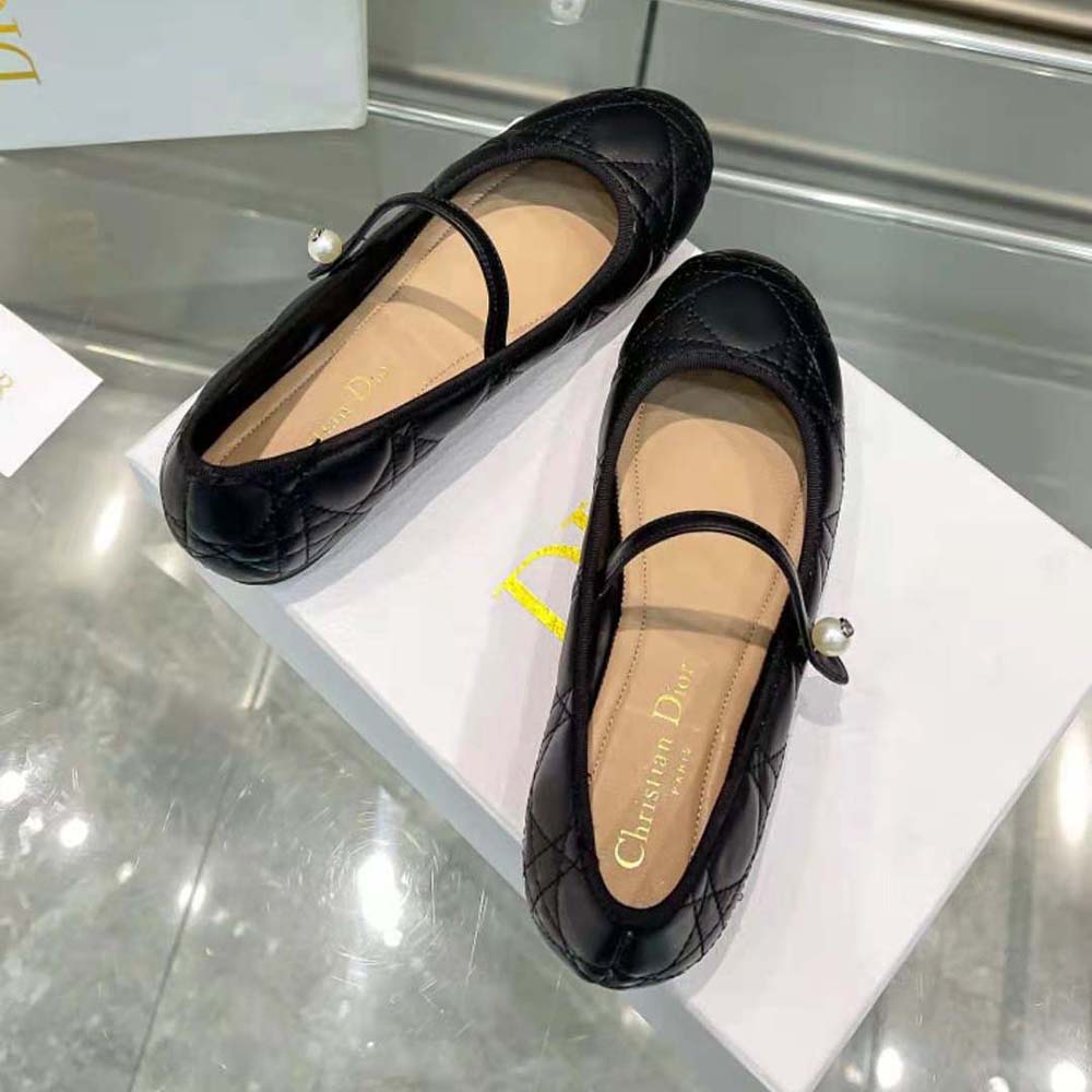Dior Women Ballet Flat Black Quilted Cannage Calfskin - image 6