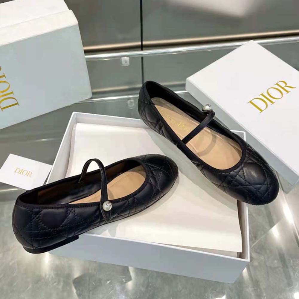 Dior Women Ballet Flat Black Quilted Cannage Calfskin - image 5