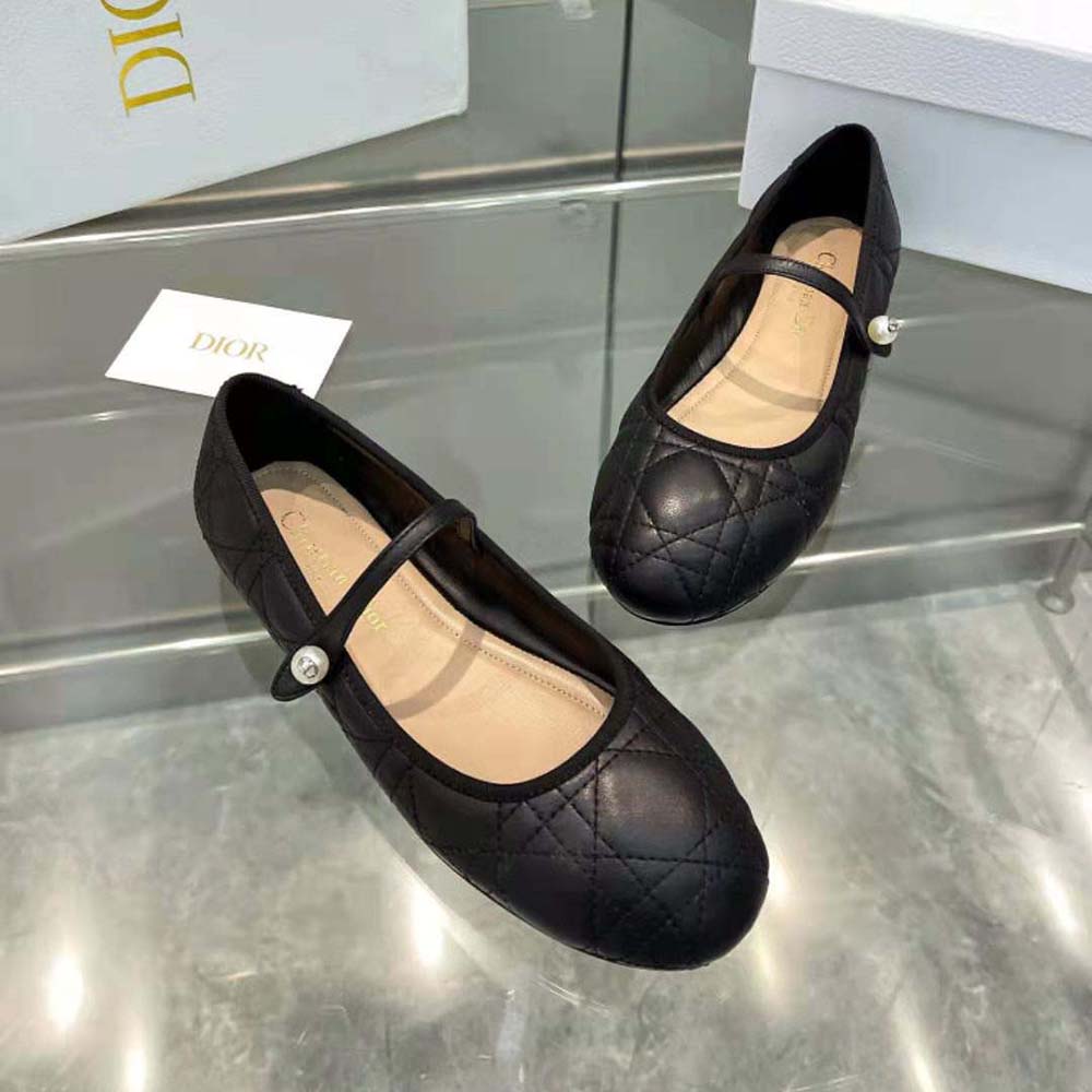 Dior Women Ballet Flat Black Quilted Cannage Calfskin - image 4