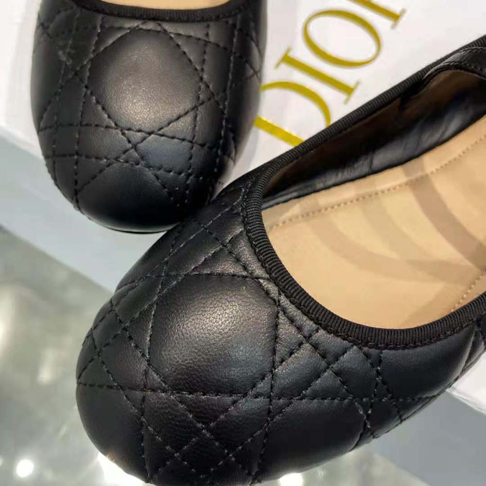 Dior Women Ballet Flat Black Quilted Cannage Calfskin - image 8