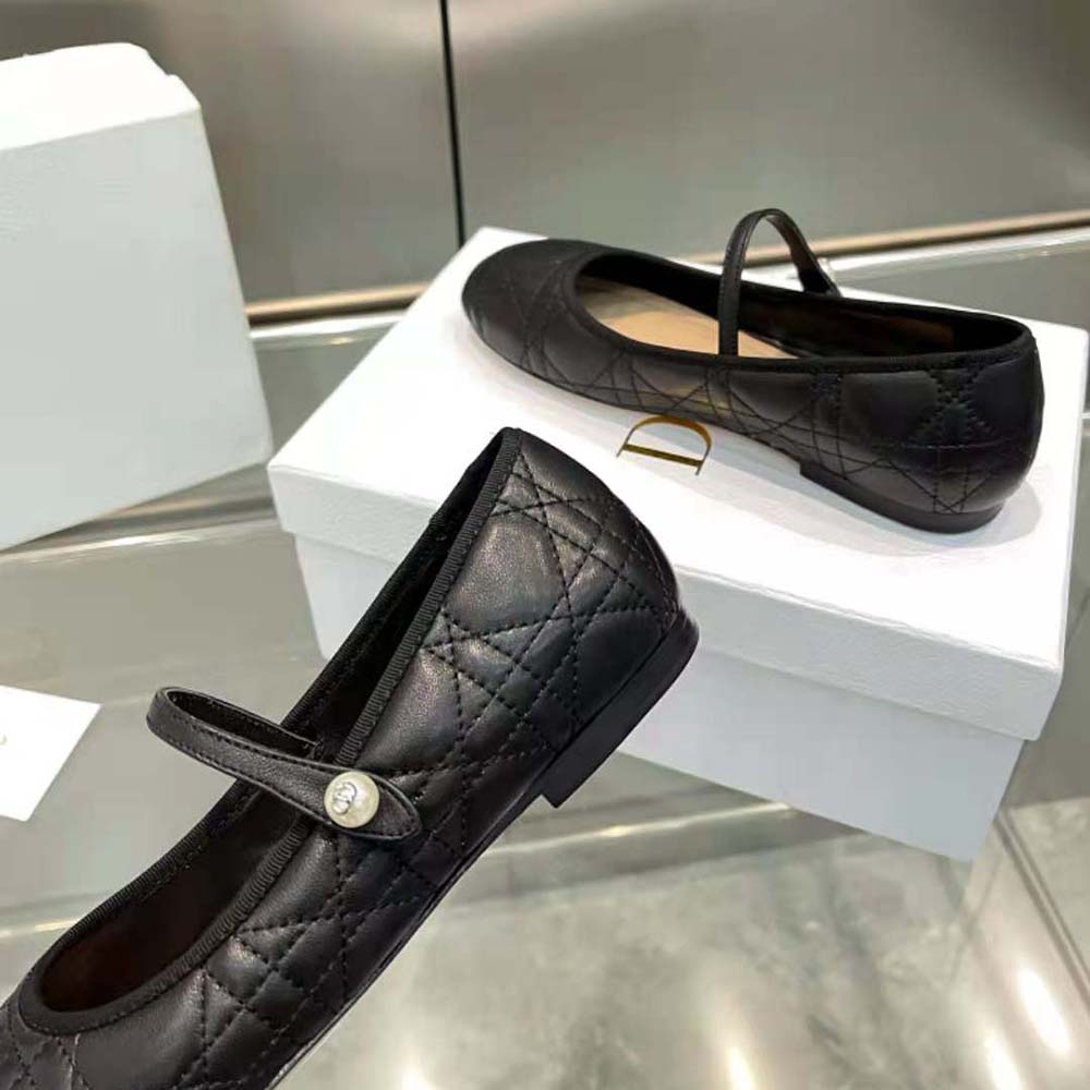 Dior Women Ballet Flat Black Quilted Cannage Calfskin - image 7