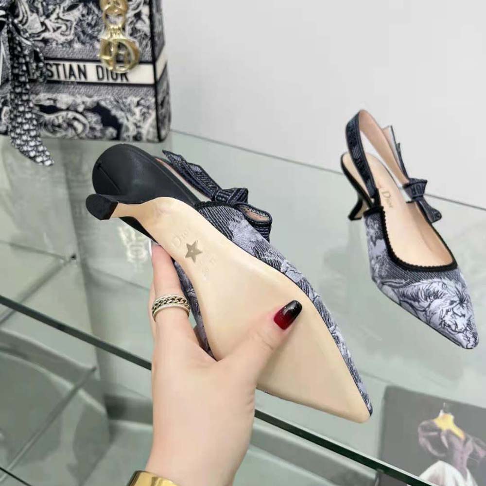 Dior Women J’Adior Slingback Pump Blue Multicolor Embroidered Denim - image 10