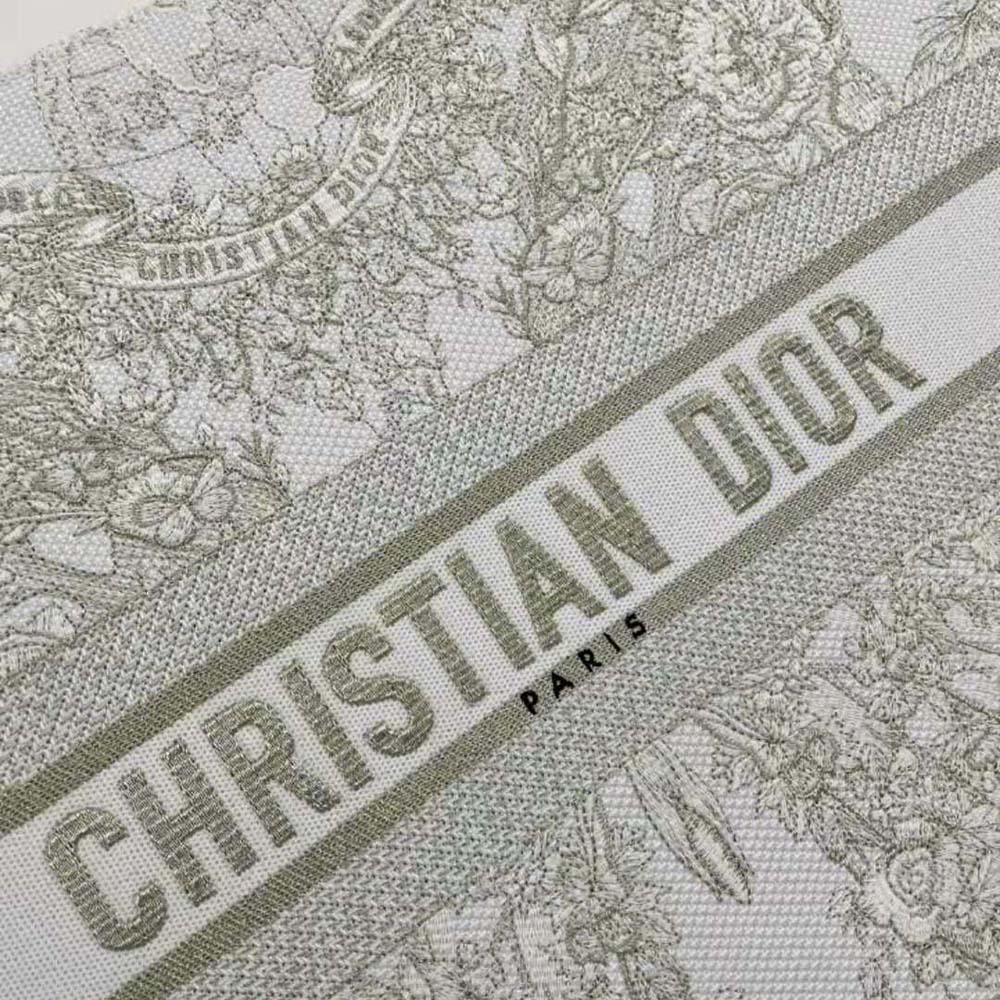 Dior Women Large Dior Book Tote Gold-Tone and White Butterfly Around The World Embroidery - image 8