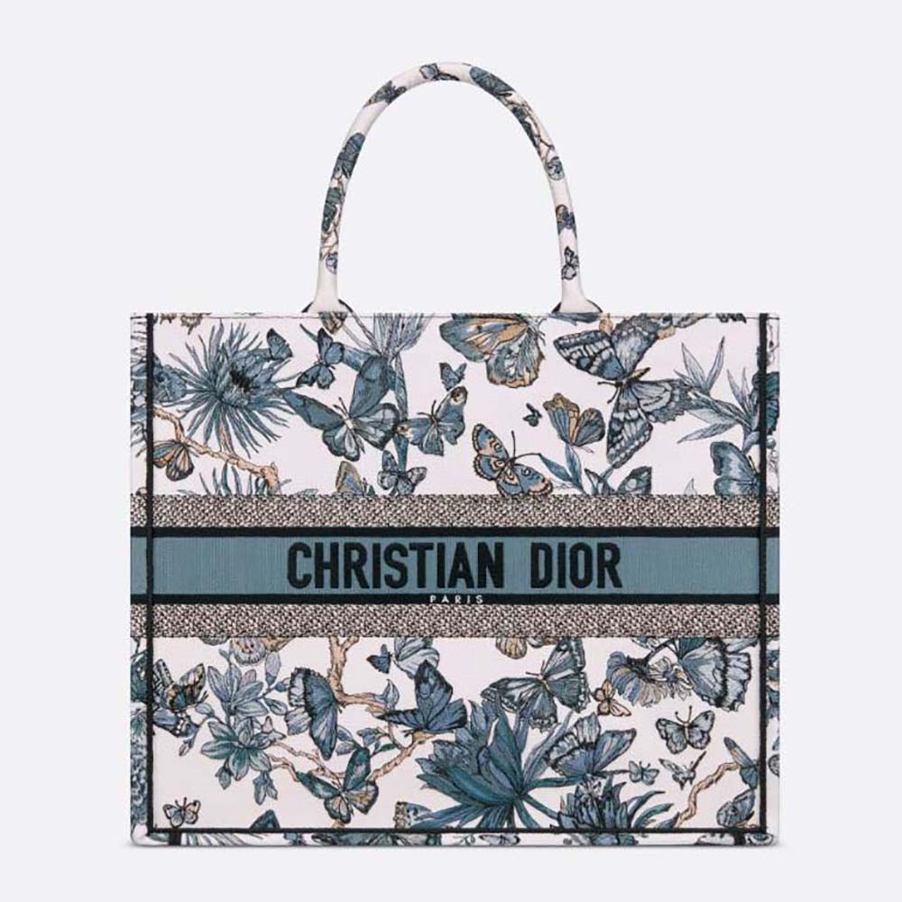 Front view of Dior Women Large Dior Book Tote with embroidery