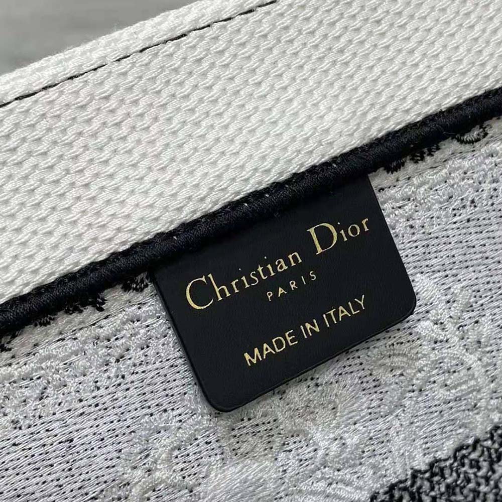 Dior Women Medium Dior Book Tote Black and White Butterfly Bandana Embroidery - image 10