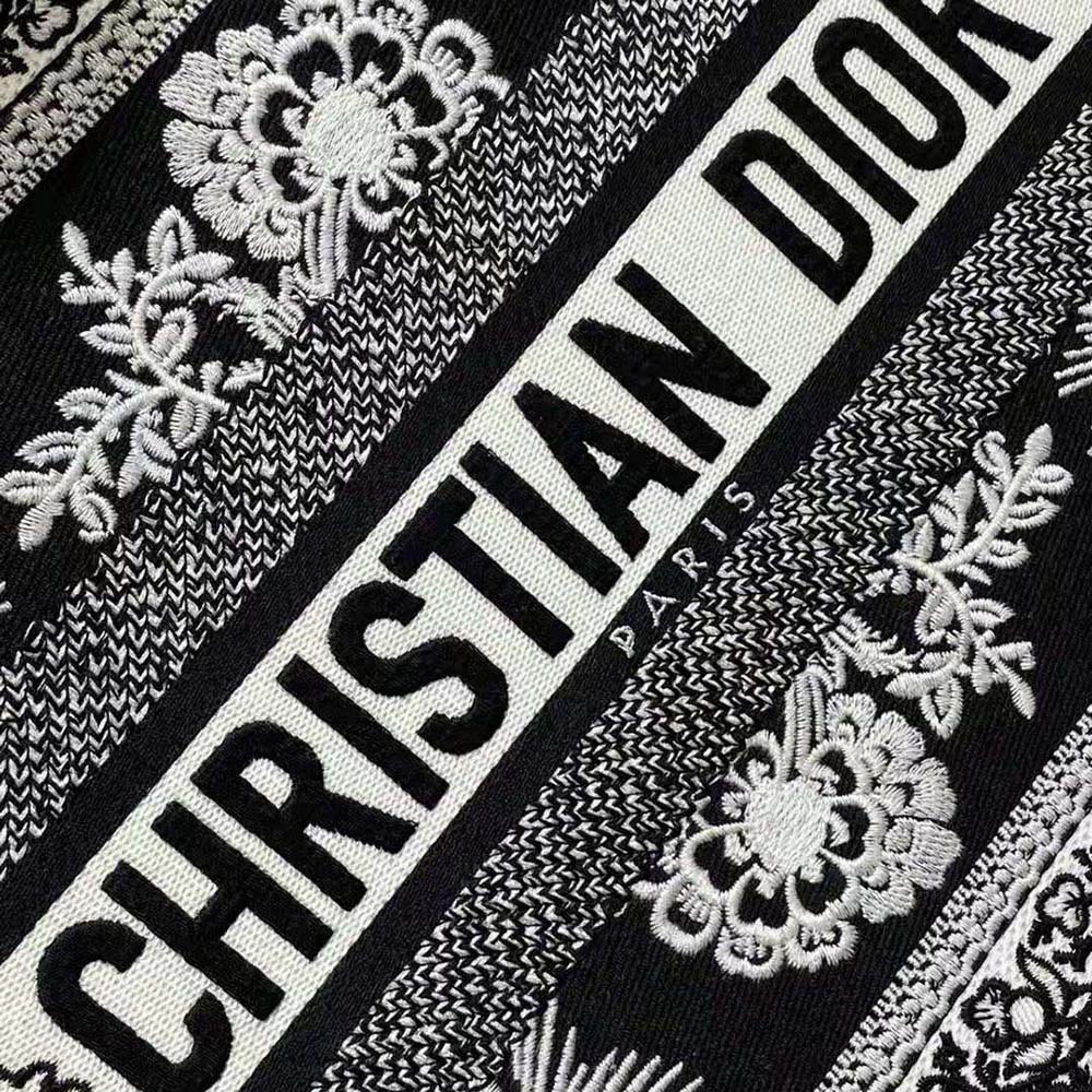 Dior Women Medium Dior Book Tote Black and White Butterfly Bandana Embroidery - image 9