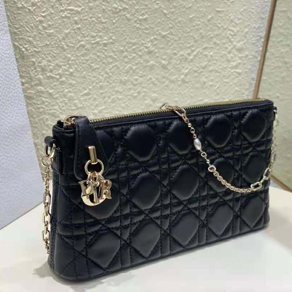 Dior Women Miss Dior Midi Mini Bag Black Cannage Lambskin - image 4