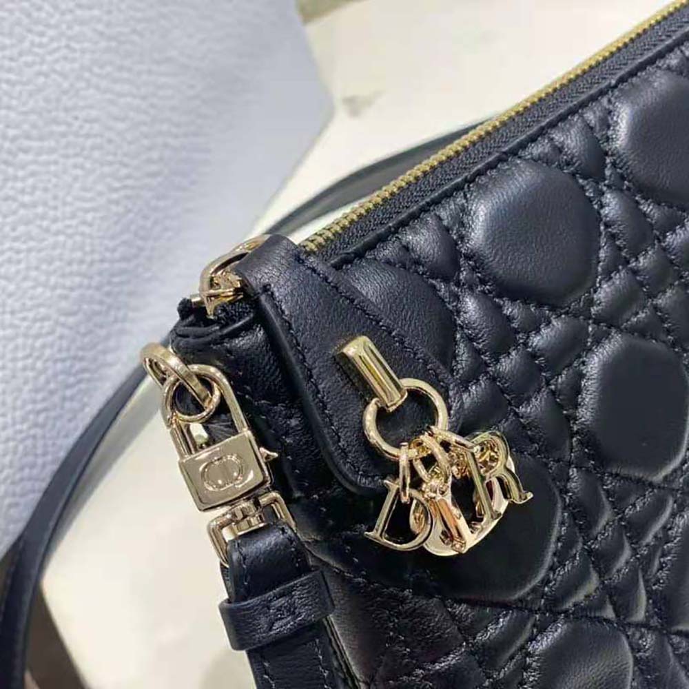 Dior Women Miss Dior Midi Mini Bag Black Cannage Lambskin - image 8
